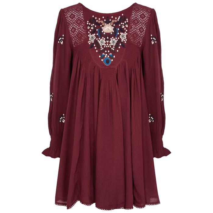 free people burgundy dress