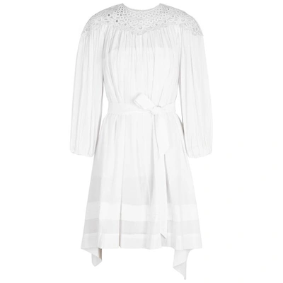 Shop Isabel Marant Étoile Rita Lace-panelled Gauze Dress In White