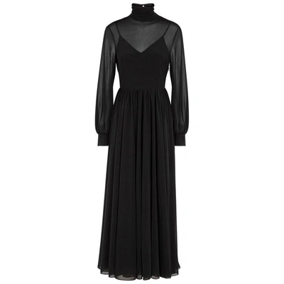 Shop Diane Von Furstenberg Black Fine-knit Maxi Dress