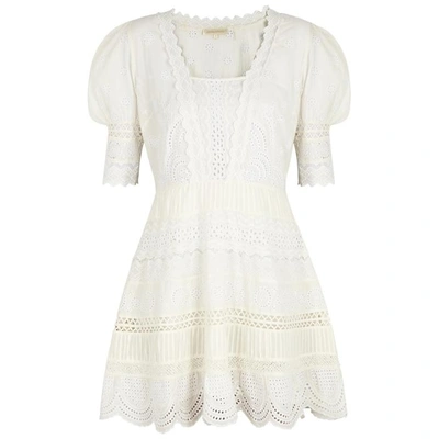 Shop Loveshackfancy Kristen Eyelet-embroidered Cotton Dress In Ivory