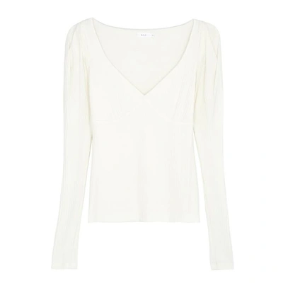 Shop A.l.c Denise Cream Ribbed Jersey Top In Ivory