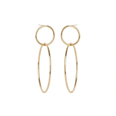 Shop Zoë Chicco 14ct Yellow Gold Double Circle Stud Earrings