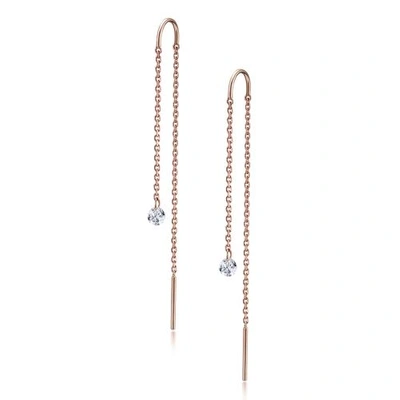 Shop The Alkemistry 18ct Rose Gold Diamond Drop Chain Earrings