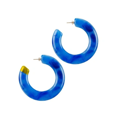 Shop Cult Gaia Kennedy Cobalt Blue Hoop Earrings