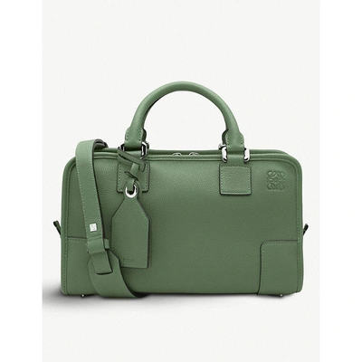 Shop Loewe Forest Green Amazona 28 Leather Tote Bag