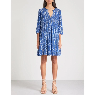 Shop Ba&sh Folly Floral-print Woven Dress In Bleuet