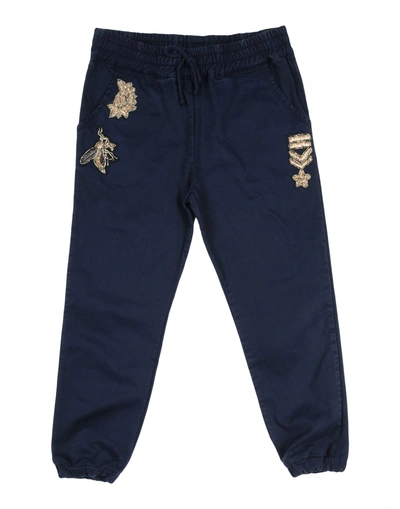 Shop Ermanno Scervino Junior Casual Pants In Dark Blue