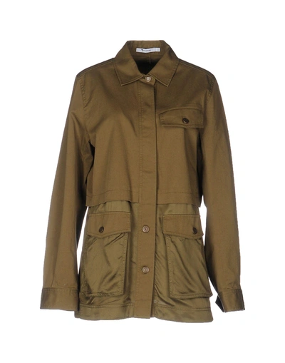 Shop Alexander Wang T Solid Color Shirts & Blouses In Military Green