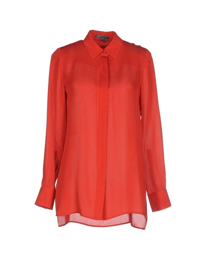 Shop Vince Silk Shirts & Blouses In Red