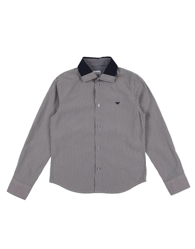 Shop Armani Junior Striped Shirt In Dark Blue
