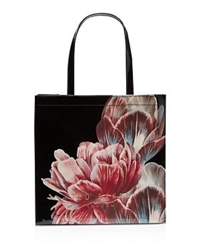 Shop Ted Baker Tranquility Large Icon Tote In Black/rose Gold