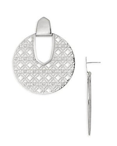 Shop Kendra Scott Diane Latticework Medallion Drop Earrings In Silver