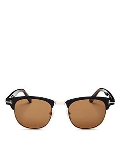 Shop Tom Ford Men's Laurent Square Sunglasses, 51mm In Matte Black
