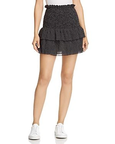 Shop The East Order Smocked Polka Dot Mini Skirt - 100% Exclusive In Black Micro Polka Dot