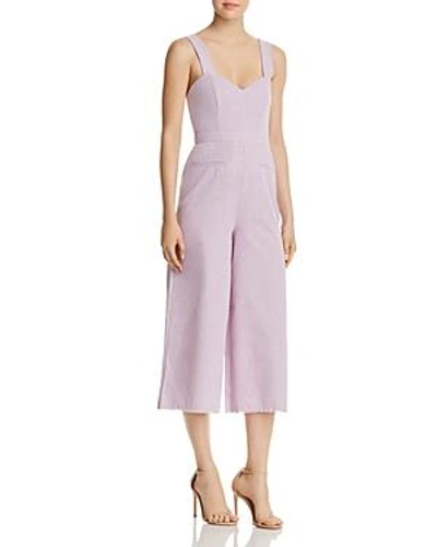 Shop The East Order Portia Cropped Wide-leg Jumpsuit In Lilac Tea Towel