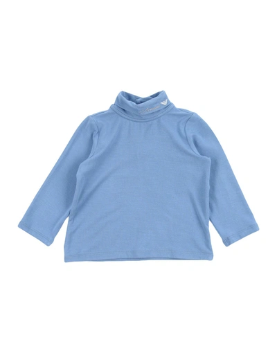 Shop Armani Junior T-shirt In Sky Blue