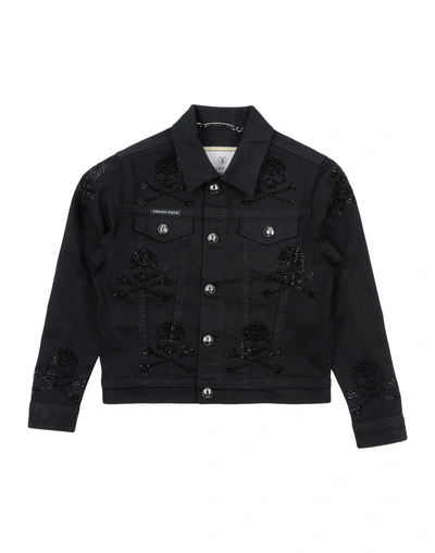 Shop Philipp Plein Denim Jacket In Black