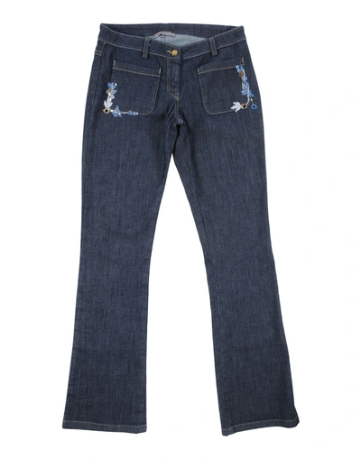 Shop Ermanno Scervino Junior Denim Pants In Blue