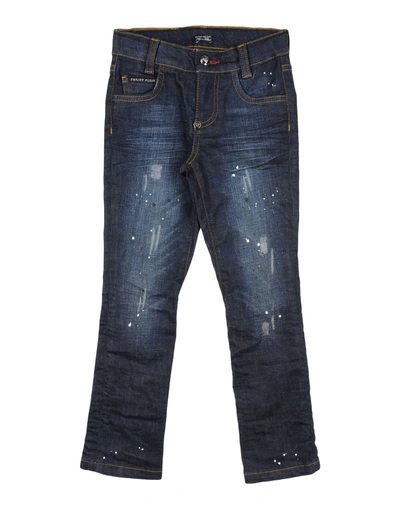 Shop Philipp Plein Denim Pants In Blue