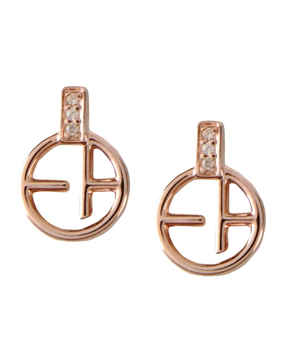 Shop Emporio Armani Earrings In Copper