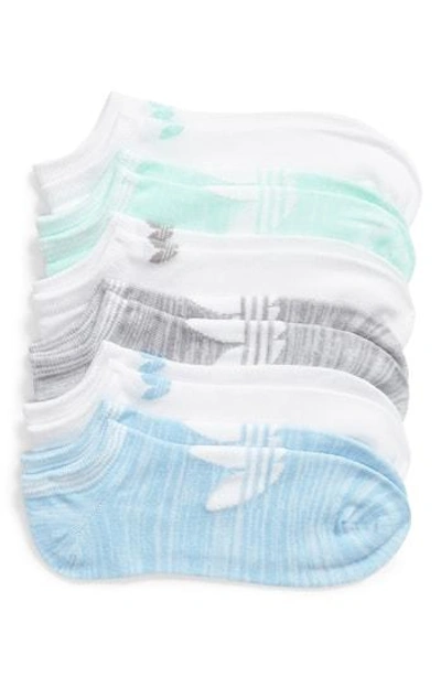 Shop Adidas Originals 6-pack No-show Socks In Mint Multi