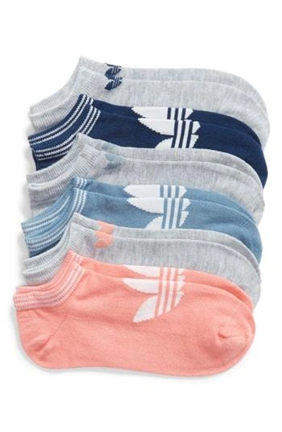 Shop Adidas Originals 6-pack No-show Socks In Tactile Rose Multi