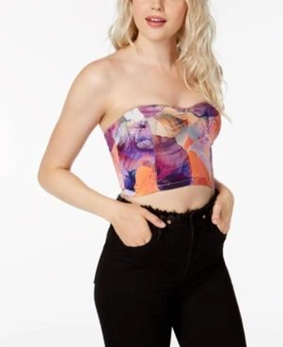 Shop Guess Printed Bustier Top In Carnivale Wash