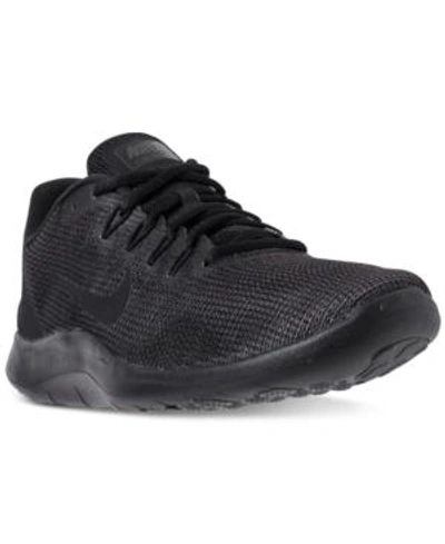 Shop Nike Men's Flex Run 2018 Running Sneakers From Finish Line In Black/black-dk Grey-anthr