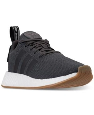 Shop Adidas Originals Adidas Men's Nmd R2 Casual Sneakers From Finish Line In Utility Black