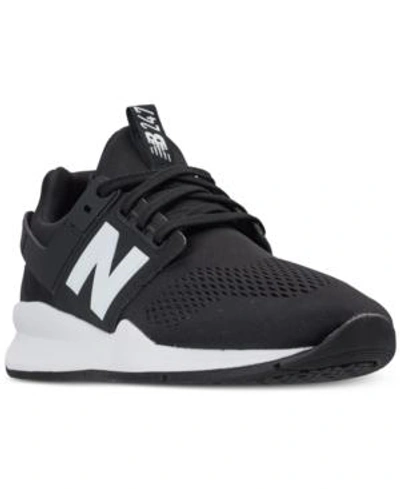 Shop New Balance Men's 247 V2 Casual Sneakers From Finish Line In Black/white Munsell