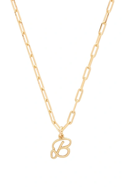 Shop Joolz By Martha Calvo B Initial Necklace In Metallic Gold.