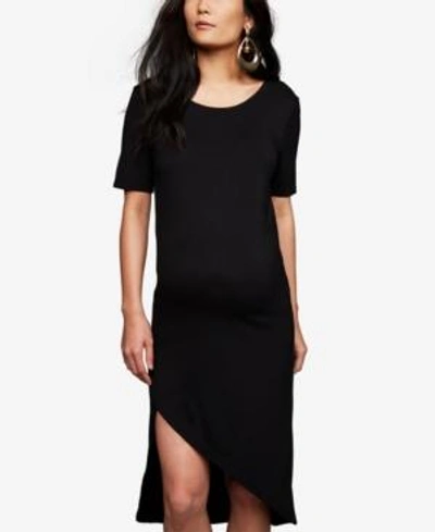 Shop Bb Dakota Maternity Asymmetrical Dress In Black