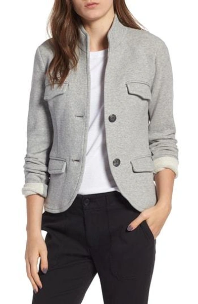 Shop James Perse Shrunken Military Blazer In Heather Grey