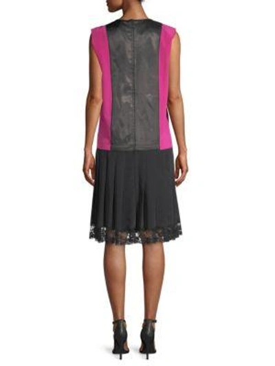 Shop Marc Jacobs Pleated Charleston Shift Dress In Magenta