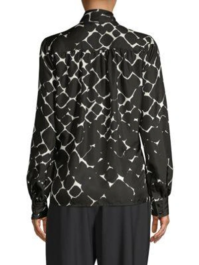 Shop Marc Jacobs Printed Bishop Sleeve Blouse In Ivory Multi