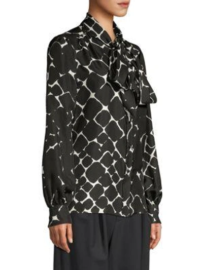 Shop Marc Jacobs Printed Bishop Sleeve Blouse In Ivory Multi