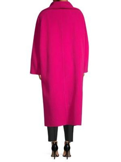 Shop Marc Jacobs Oversized Double-breasted Wool Blend Coat In Hot Pink