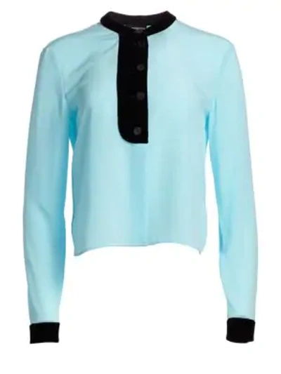 Shop Emporio Armani Silk Crepe Shirt In Iceberg