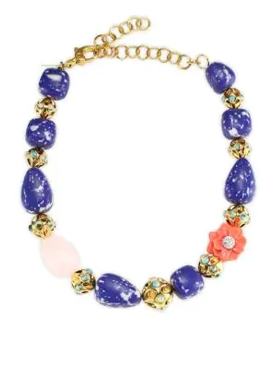 Shop Lele Sadoughi Keepsake Stone Necklace In Multi