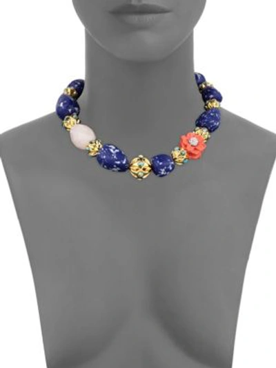 Shop Lele Sadoughi Keepsake Stone Necklace In Multi
