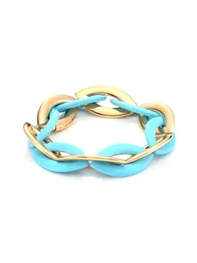 Shop Vhernier Doppio Senso 18k Rose Gold & Turquoise Bracelet In Blue