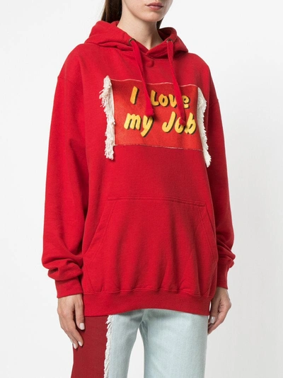 Shop House Of Holland I Love My Job Hoodie - Red