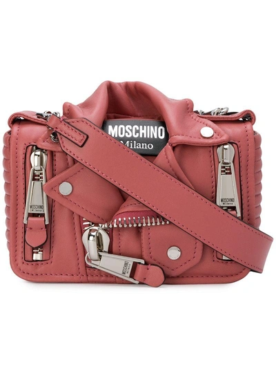 Shop Moschino Small Biker Bag - Pink