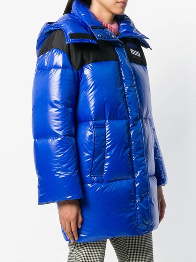 Shop Miu Miu Oversized Puffer Jacket In Blue