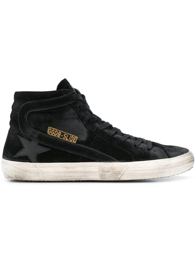 Shop Golden Goose Slide Hi Top Sneakers In Black