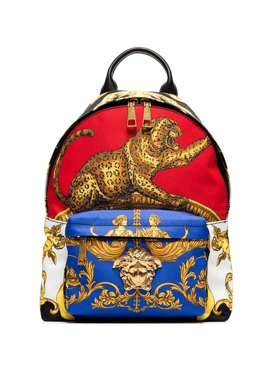 Shop Versace Multicoloured Baroque Printed Backpack