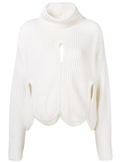 Shop Antonio Berardi Cut Out Detail Sweater - White