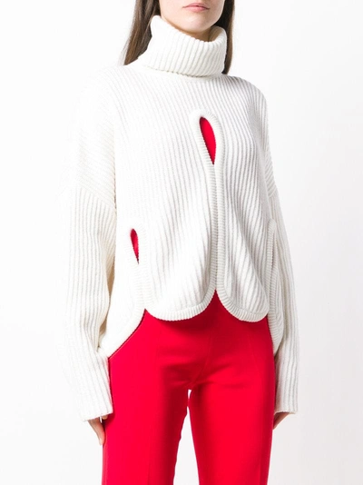 Shop Antonio Berardi Cut Out Detail Sweater - White