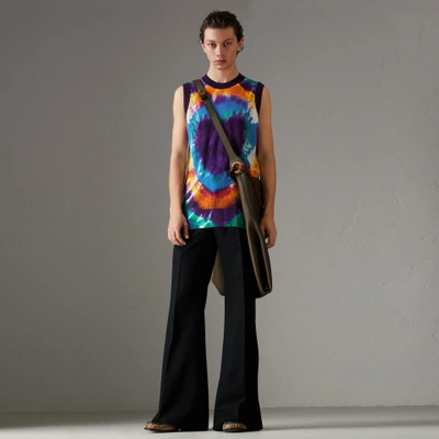 Shop Burberry Tie-dye Print Cashmere Vest In Multicolour