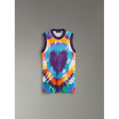 Shop Burberry Tie-dye Print Cashmere Vest In Multicolour